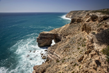 Western Australia &ndash; rocky coastline with strong surge and high cliffs