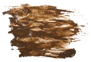 Fototapeta premium drops of mud sprayed isolated on white background, with clipping path