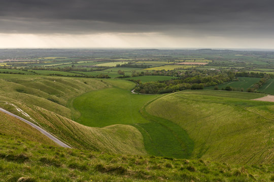 The view from white horse hill, Uffington, Oxfordshire, UK