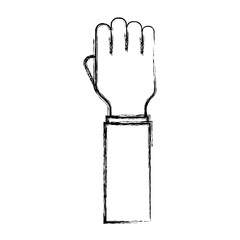 Hand up silhouette icon vector illustration graphic design