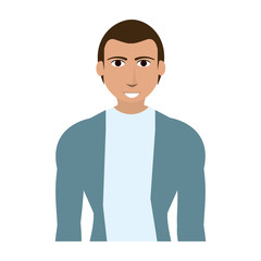 handsome man with muscular body icon image vector illustration design 