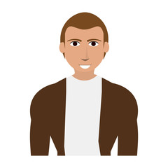 handsome man with muscular body icon image vector illustration design 