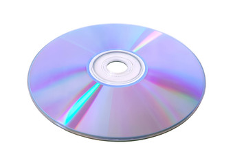 Disk DVD CD on white background.