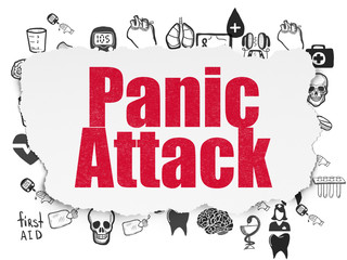 Fototapeta na wymiar Health concept: Panic Attack on Torn Paper background
