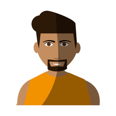 bearded handsome man with muscular body icon image vector illustration design 