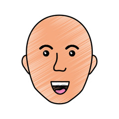 Bald man smiling icon vector illustration graphic design
