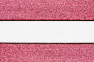 Fototapeta premium Red and white checkered canvas fabric material. Empty copy space background.