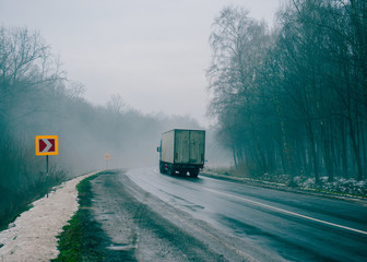 Road in the winter season.