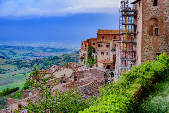 Panorama of Montepulciano in province of Siena