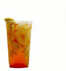 Delicious Fresh brewed Iced Tea with a lemon wedge.