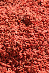 Dried goji berries on sale in a market