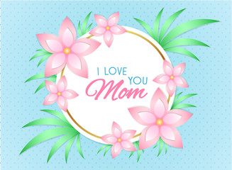 Mother's Day floral design. Vector.