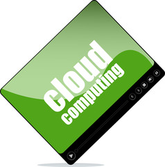 Video player for web with cloud computing words