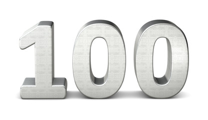 100 zahl silber 3d number silver struktur