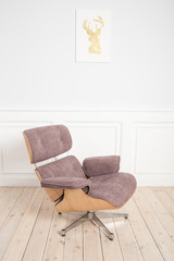 Armchair with ottoman in the interior - 150264713