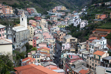 picturesque town of Riomaggiore in Cinque Terre National park, Liguria region, Italy
