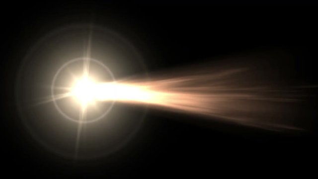 4k Meteor comet with fireball flying in star space.