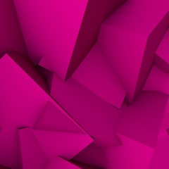 Abstract 3d background with neon pink polygonal triangles.