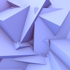 Abstract 3d background with violet  polygonal triangles.