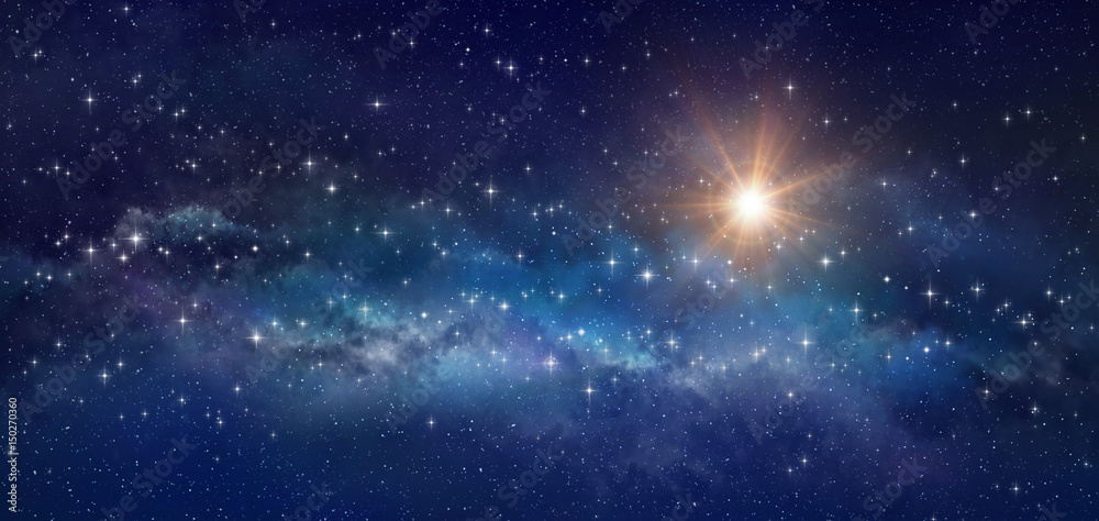 Wall mural star field in outer space