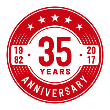 35 years anniversary logo template. Vector and illustration.