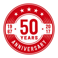 50 years anniversary logo template. Vector and illustration.