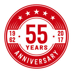 55 years anniversary logo template. Vector and illustration.