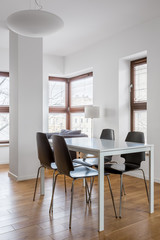 Dining room in modern apartment