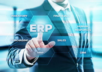 Enterprise Resource Planning ERP Corporate Company Management Business Internet Technology Concept
