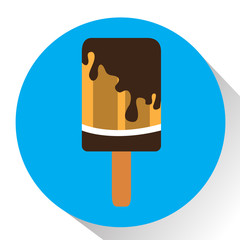 Isolated popsicle on a colored button, Vector illustration