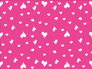 Cute white hearts on pink background pattern - 150283751