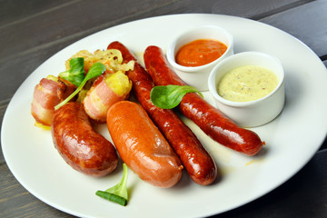 Grilled sausages