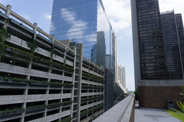 Fototapeta premium Parking deck and office buildings