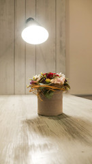 restaurant interior Decorative bouquet inside a restaurant or office