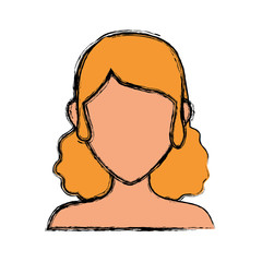 Woman faceless head icon vector illustration graphic design