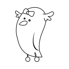 Cute birdie cartoon icon vector illustration graphic design