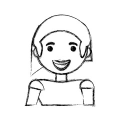 Woman smiling cartoon icon vector illustration graphic design