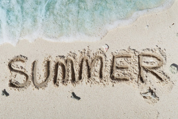 Characters written on the beach