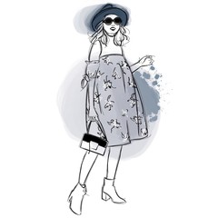 Modern Girl Wearing Hat 