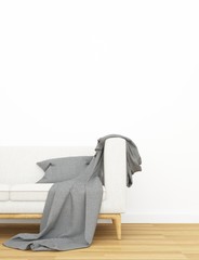 The interior modern  living space in condominium and background - 3D Rendering