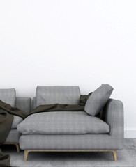 Fototapeta na wymiar The interior modern living space in condominium and background - 3D Rendering