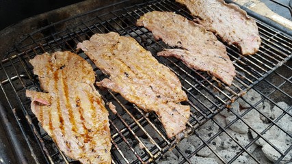 Meat on the grill