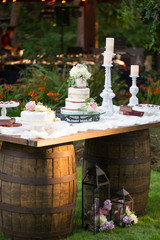 Cutsom Wedding Cake at Reception
