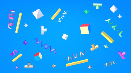 Abstract geometric shapes background. 3d render picture.