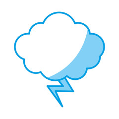 thunder and cloud icon over white background. vector illustration