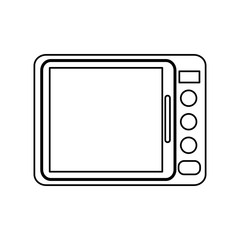 microwave icon over white background. vector illustration