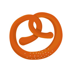 pretzel icon over white background. bakery products concept. colorful design. vector illustration