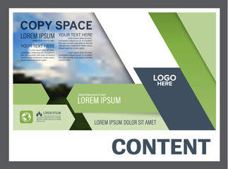 Presentation layout design template. Annual report cover page. greenery modern background. illustration vector artwork