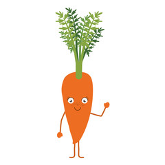white background with carrot cartoon vector illustration