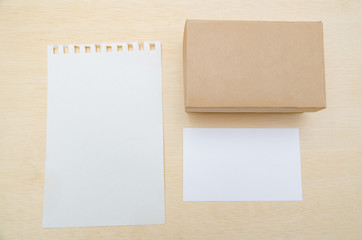 Business cards on wooden table (card, business)